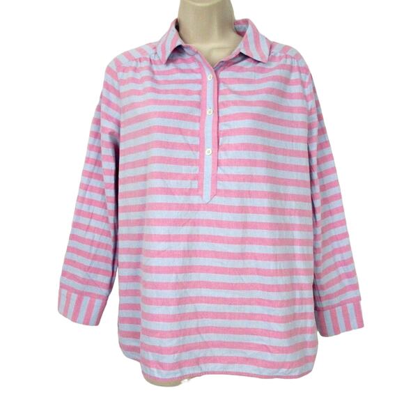 Vineyard Vines Tunic Top 2 Womens Striped Pullover Pink Blue Pastel Nautical - Picture 1 of 11